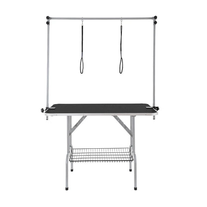 Vevor Professional Pet Grooming Table with Two Arms and Clamp, 46-Inch Foldable Grooming Station for Medium and Small Dogs, Includes Free No Sit Haunch Holder and Grooming Loop, Supports Up to 330 lbs