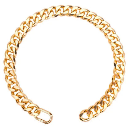 Cuban Link Chain Dog Collar in Sparkling Gold Aluminum - Lightweight, Durable, Comfortable, and Stylish Neck Accessory for Small Dogs - Ideal for Outdoor Activities