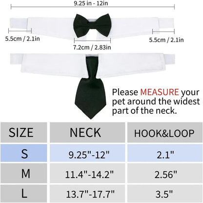 Striped Pet Collar and Bow Tie Set – Adjustable Neck Scarf Bib Grooming Accessory for Cats and Dogs