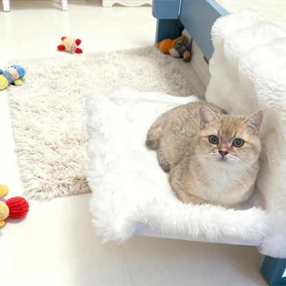 Premium Washable Plush Pet Bedside Hammock - Wall-Mounted Soft Pad for Small Cats and Dogs, Ideal for Sofa, Bed, or Window, Portable and Easy to Clean