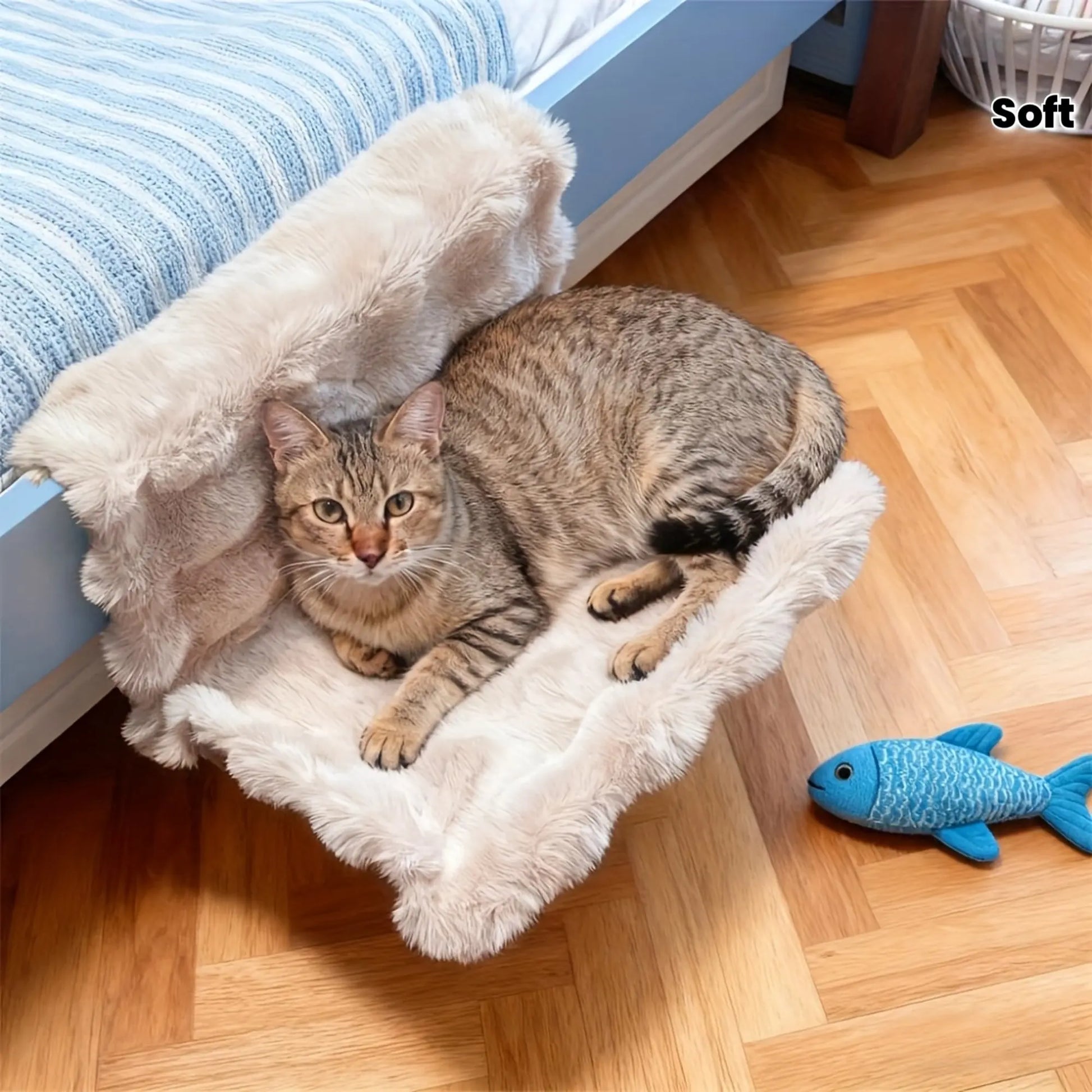 Premium Washable Plush Pet Bedside Hammock - Wall-Mounted Soft Pad for Small Cats and Dogs, Ideal for Sofa, Bed, or Window, Portable and Easy to Clean