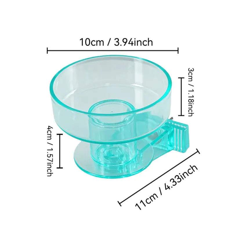 Premium Quick Lock Food Bowl for Bird Cages with Removable Bath and Transparent Perch Design for Small Pets and Multi-Pet Settings