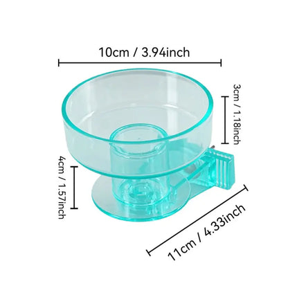 Premium Quick Lock Food Bowl for Bird Cages with Removable Bath and Transparent Perch Design for Small Pets and Multi-Pet Settings