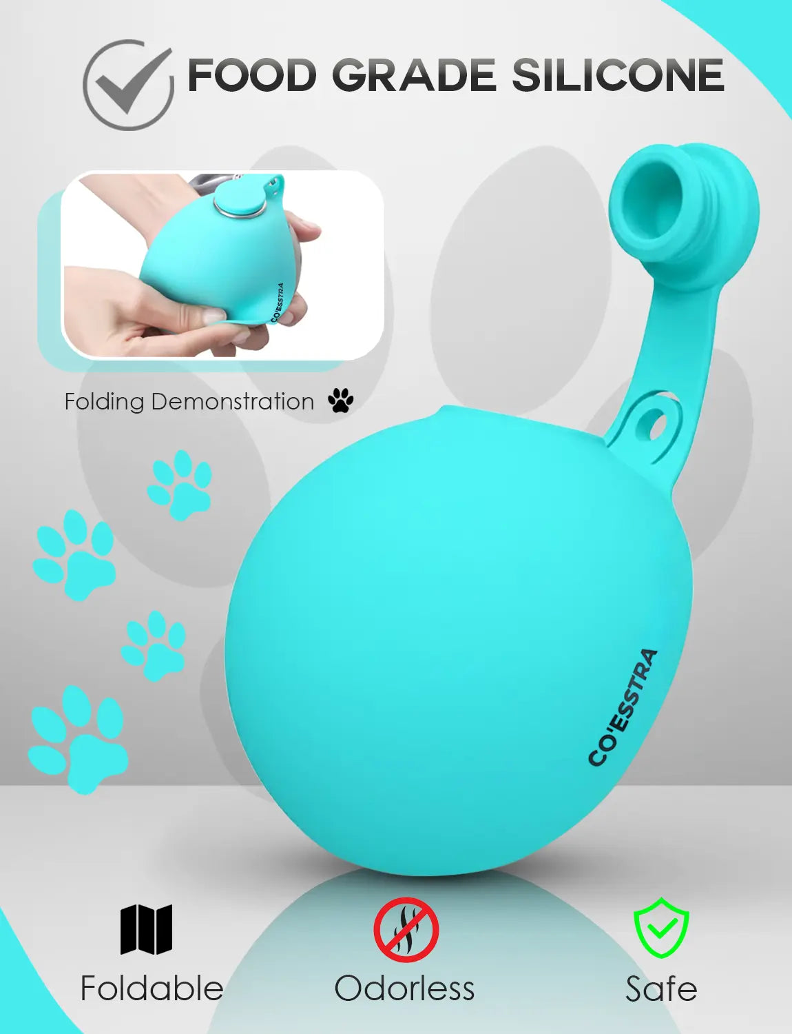 Stainless Steel Pet Water Bottle with Integrated Drinking Basin - 285ml Leak-Proof Travel Solution for Dogs and Cats, Ideal for Outdoor Adventures and Travel