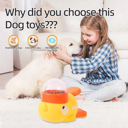 Yellow Duck Interactive Food Dispensing Toy - Durable Slow Feeder for Cats and Dogs, Enhancing Engagement and Alleviating Boredom, Ideal Gift for Pet Lovers