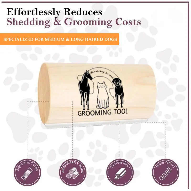 Professional Dog Grooming Brush and Deshedding Tool for Short and Long-Haired Dogs - 5 Inch Comb for Efficient Fur Removal