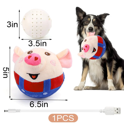 Interactive Rechargeable Pig-Shaped Sensory Dog Toy with Squeaking, Recording, and Music Features for Engaging Play Across All Dog Sizes