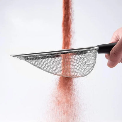 Fine Mesh Non-Stick Coated Stainless Steel Litter Scoop for Cats, Hamsters, Dogs, Chickens, and Reptiles (2mm Holes)