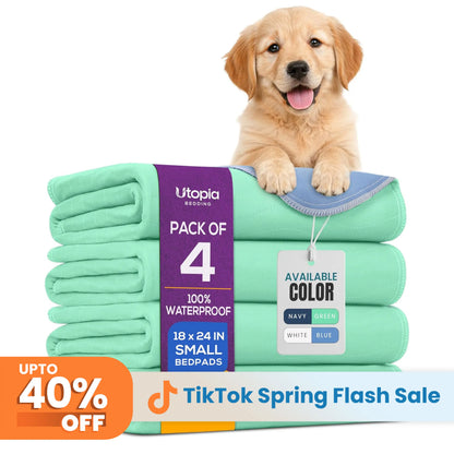 Utopia Bedding Washable Waterproof Incontinence Pads for Dogs, Adults, and Children - Heavy Absorbency Training Pads for Sofas and Couches