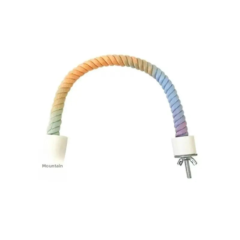 Parrot Swing Perch Toy with Adjustable Bendable Rope for Cockatiels, Lovebirds, and Budgies - Durable Climbing Pole for Bird Enthusiasts